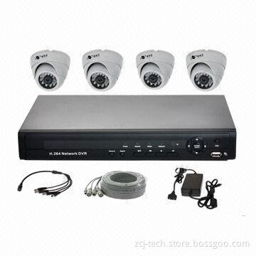 Security System with 4CH 3G DVR and 4PCS IR Cameras